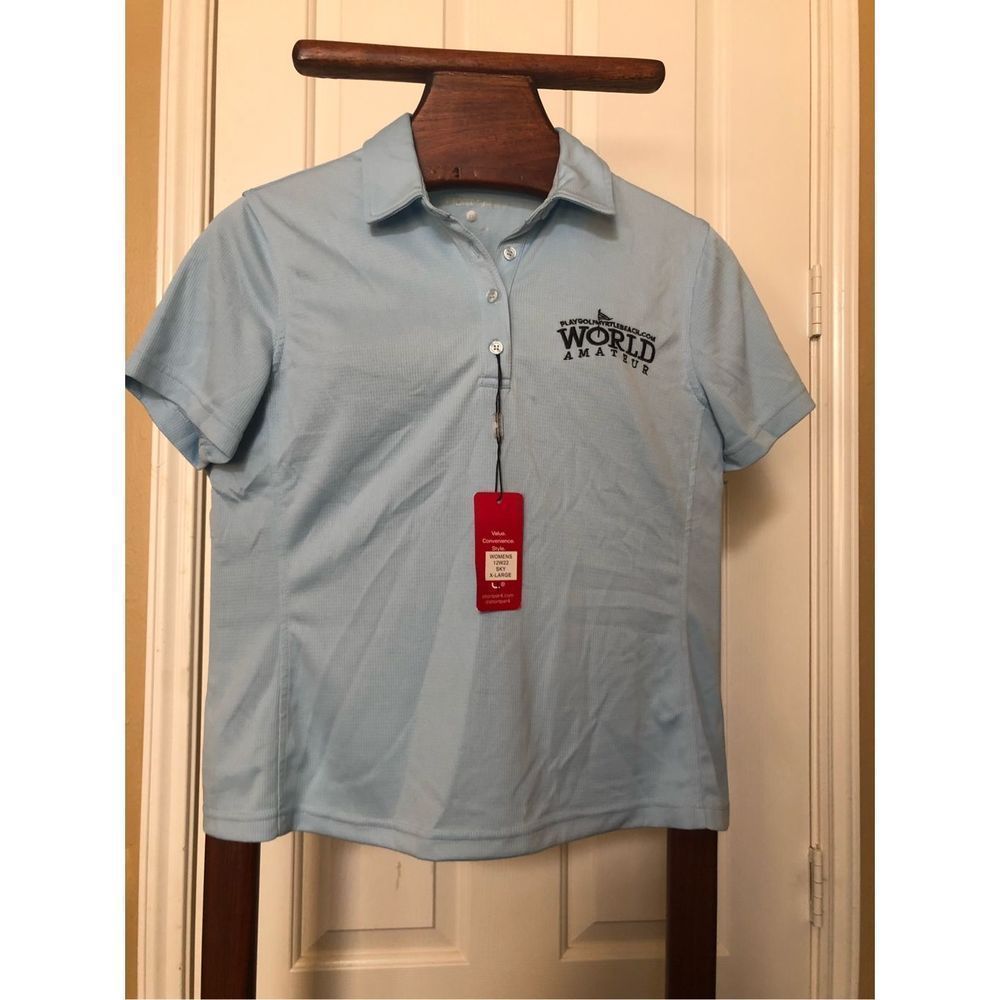 Short Par 4 Women’s Size XL Golf Polo Shirt Short Sleeves Blue NWT